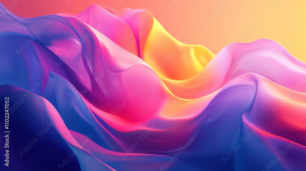 Obraz premium Colorful Abstract Waves in Smooth Flowing Motion Design