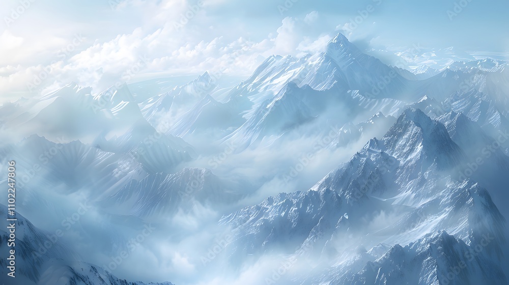 Majestic Snow Capped Mountains Reaching for the Sky Majestic Snow Capped Mountains Reaching for the Sky