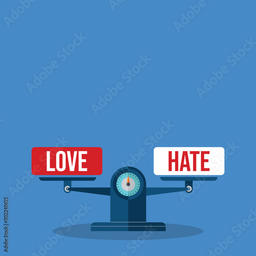 Love and hate on a scales.