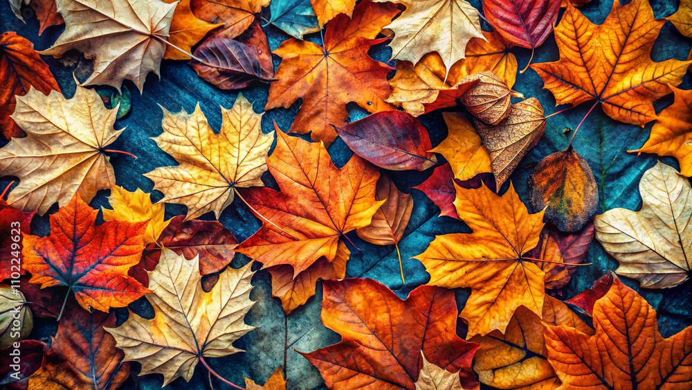 Fototapeta premium Dry Leaves Texture Background and Color Trends