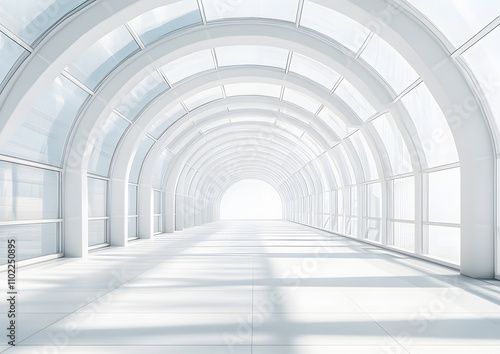 A long curved glass tunnel with an open roof and lar 1725404833 4 photo