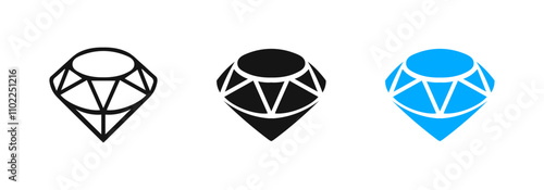 Diamond icon. Diamond icon. Gem symbol