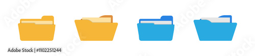 File folder icons. Folder icon. Document organizer symbol