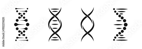 DNA vector icons. Dna emblem vector set. Abstract biotechnology concept.