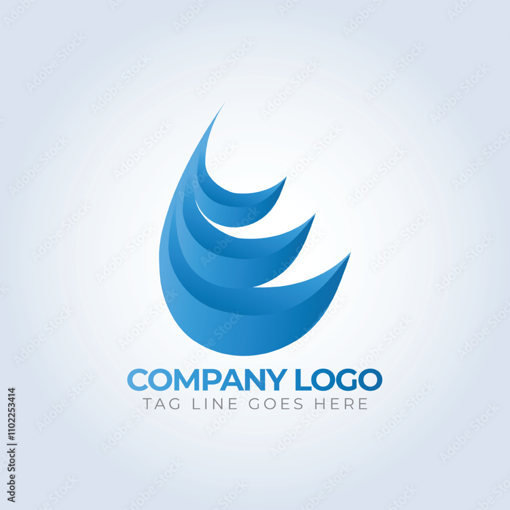 Fototapeta premium Company identity logo template, Blue theme, unique logo, creative logo, logo template, silver background