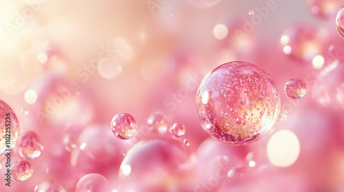 Aroma therapy. A soft, dreamy background filled with pink bubbles, creating a serene and whimsical atmosphere.