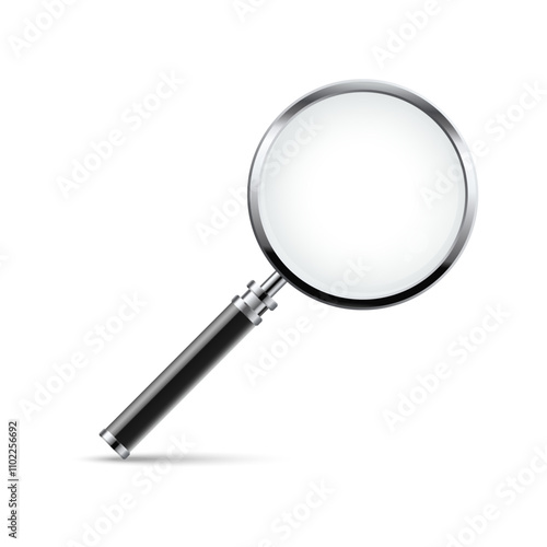 Magnifying glass realistic illustration.