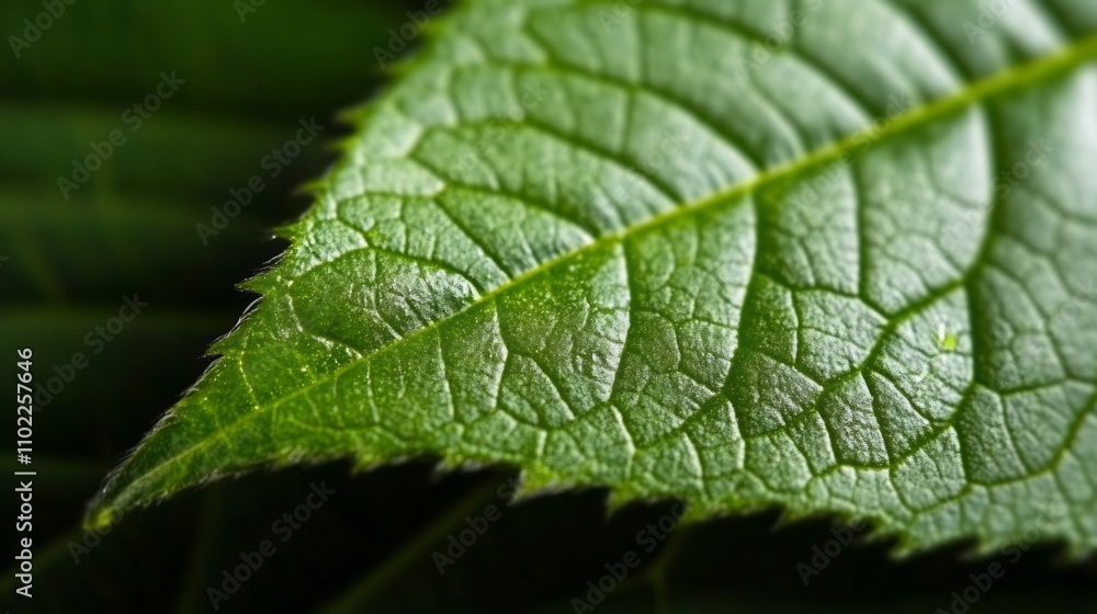 Close-Up Photography of a Vibrant Green Leaf with Detailed Veins Close-Up Photography of a Vibrant Green Leaf with Detailed Veins