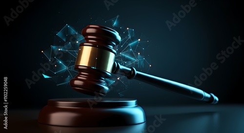 Digital Gavel Symbolizing Law and Technology photo