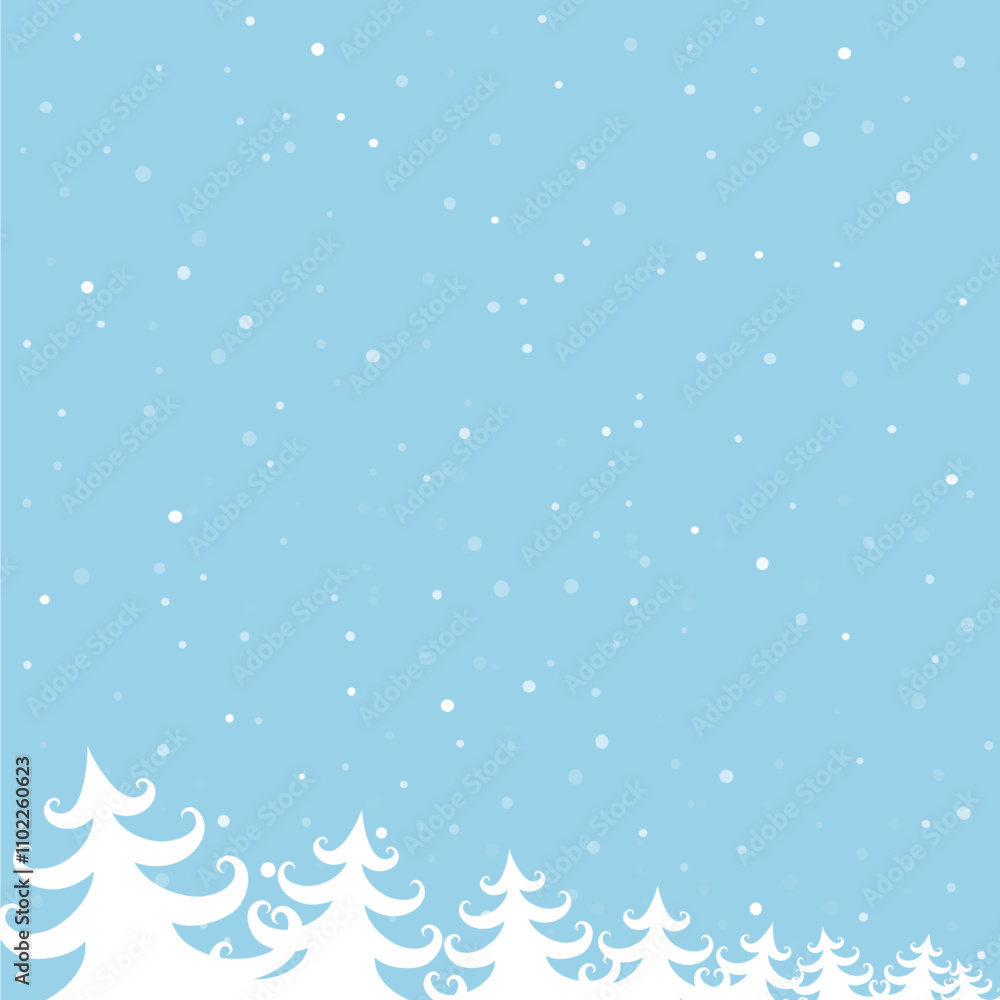 Christmas design of snowflake on blue background and fir tree Christmas design of snowflake on blue background and fir tree