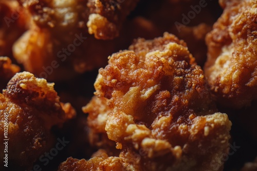 Karaage: Japanese Style Fried Chicken Macro Shot, Crispy and Delicious