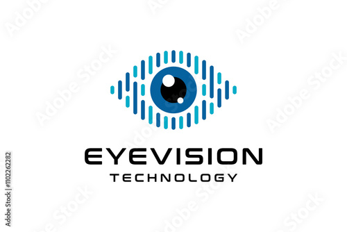 Eye Vision Technology Concept Logo Design Illustration.