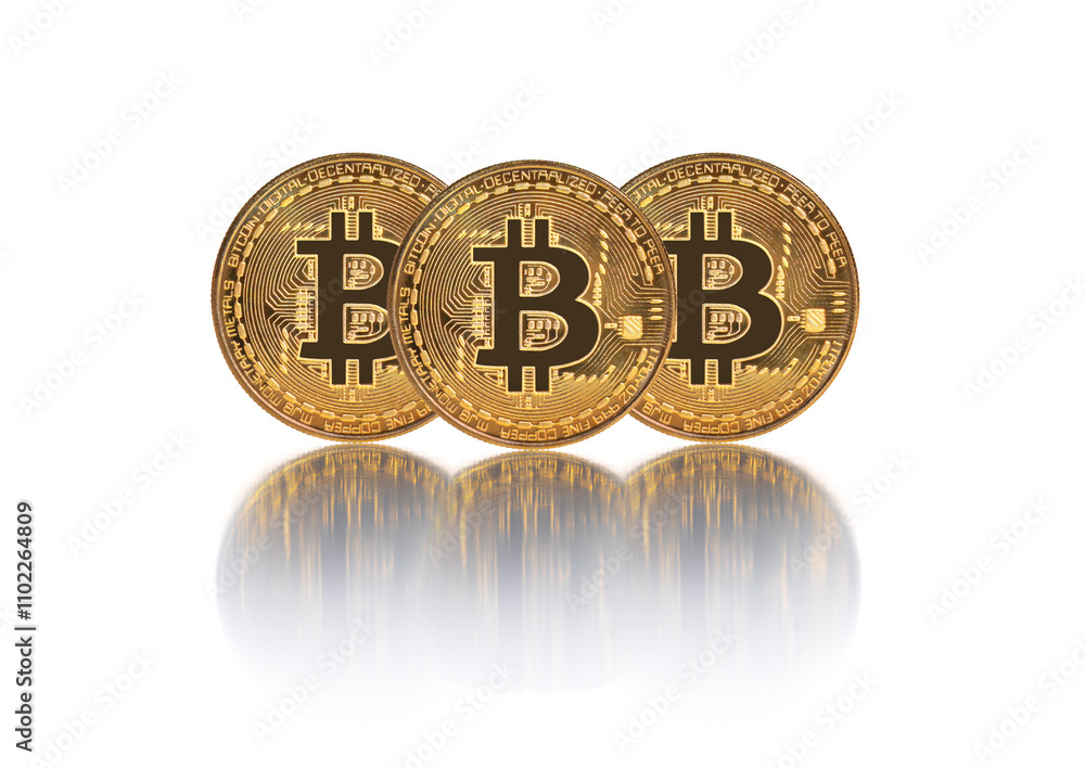Bitcoin isolated on white background. Bitcoin coin.