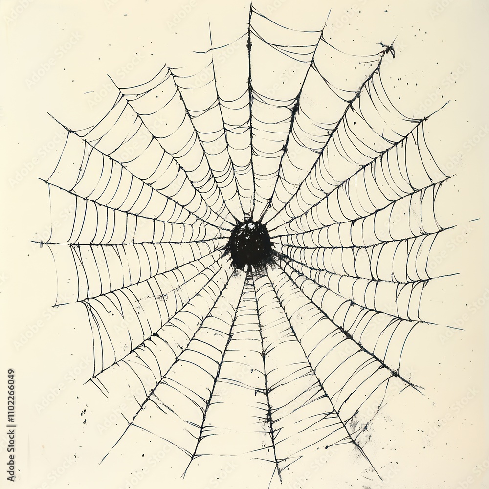 Obraz premium Intricate Spiderweb Design on a Light Background