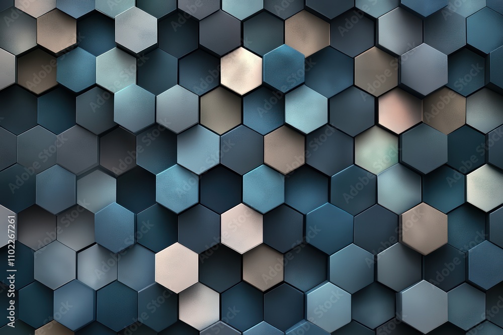 A blue and white hexagonal pattern with a blue and white background A blue and white hexagonal pattern with a blue and white background