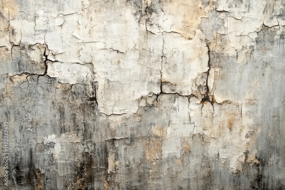 Obraz premium A wall with cracks and peeling paint