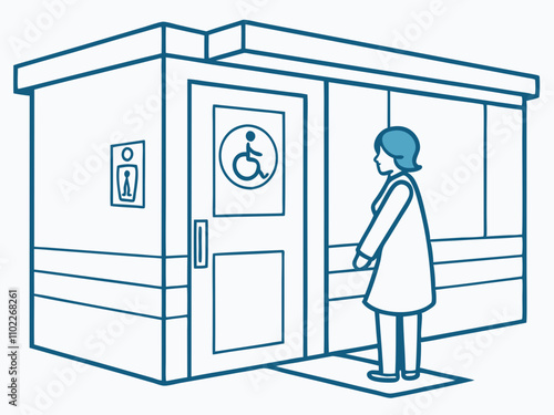 Women's Washroom Accessibility Icon stock illustration