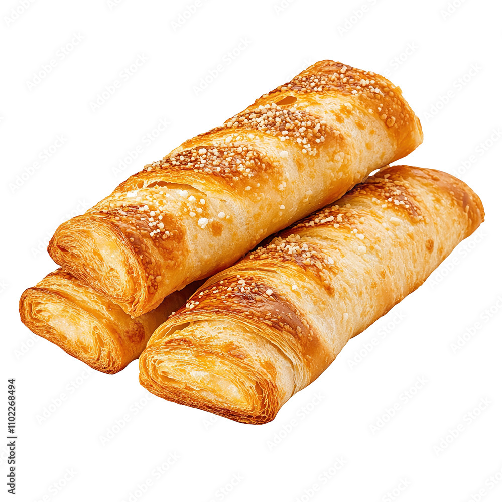 Flaky pastry rolls, isolated on transparent background. Flaky pastry rolls, isolated on transparent background.