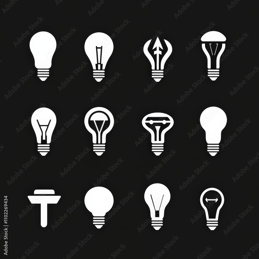Light Bulb Glyph Icon Concept. Electronic Device Graphic in Solid Style Light Bulb Glyph Icon Concept. Electronic Device Graphic in Solid Style