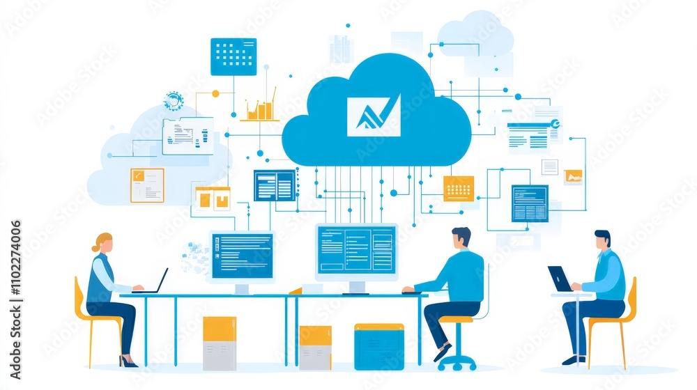 Cloud Computing and Data Sharing with Connected Employees Working on Project Collaboration Cloud Computing and Data Sharing with Connected Employees Working on Project Collaboration