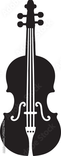 cello silhouette vector art perfect for music-themed designs.