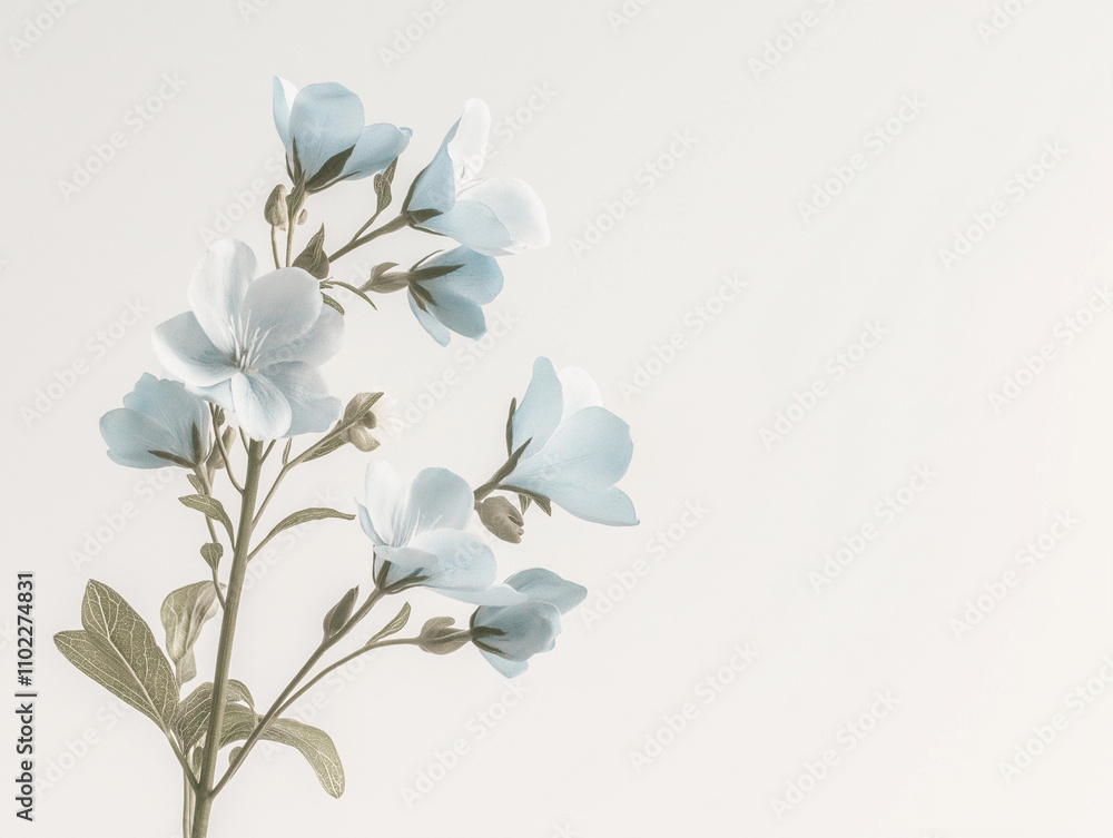 Blau blühende Blumen auf weißem Hintergrund
Blau blühende Blumen auf weißem Hintergrund