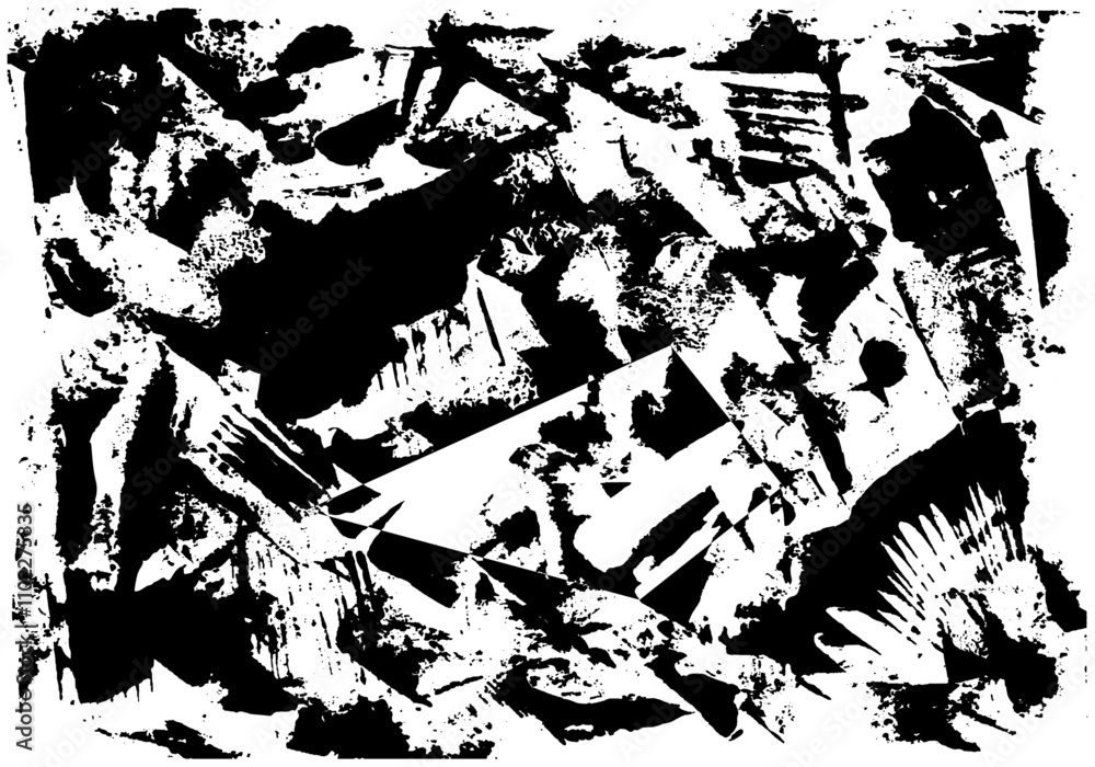 Abstract black grunge paint texture background. Weathered painting graphic element. Rough textured overlay.