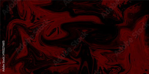 Abstract red psychedelic liquefied background. Marble rock texture red ink pattern liquid swirl paint black dark. Dark Red and black color beautiful fluid abstract acrylic pour onyx marble.