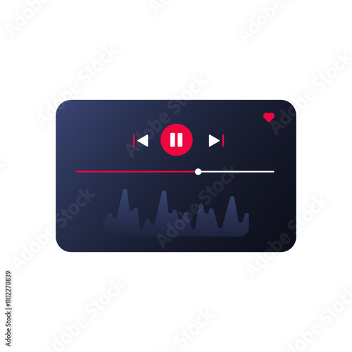 Dark audio player UI with essential controls like rewind, stop, and album view. Great for a seamless, modern listening experience on digital platforms.