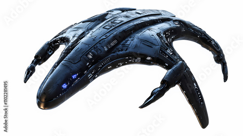 Fototapeta Naklejka Na Ścianę i Meble -  Ufo alien spaceship isolated on white background. 3d rendered illustration. Alien. Illustration