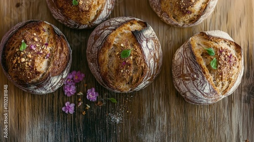 Artisan Bread in a Tranquil Setting with Garnish