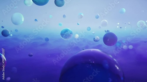 Wallpaper Mural Horizontal video footage, abstraction, levitating spheres, circles in lavender, purple, and violet tones Torontodigital.ca