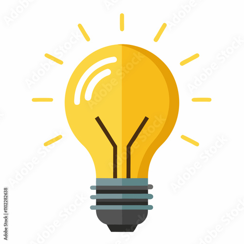 electric lamp bulb and light vector icon on white background