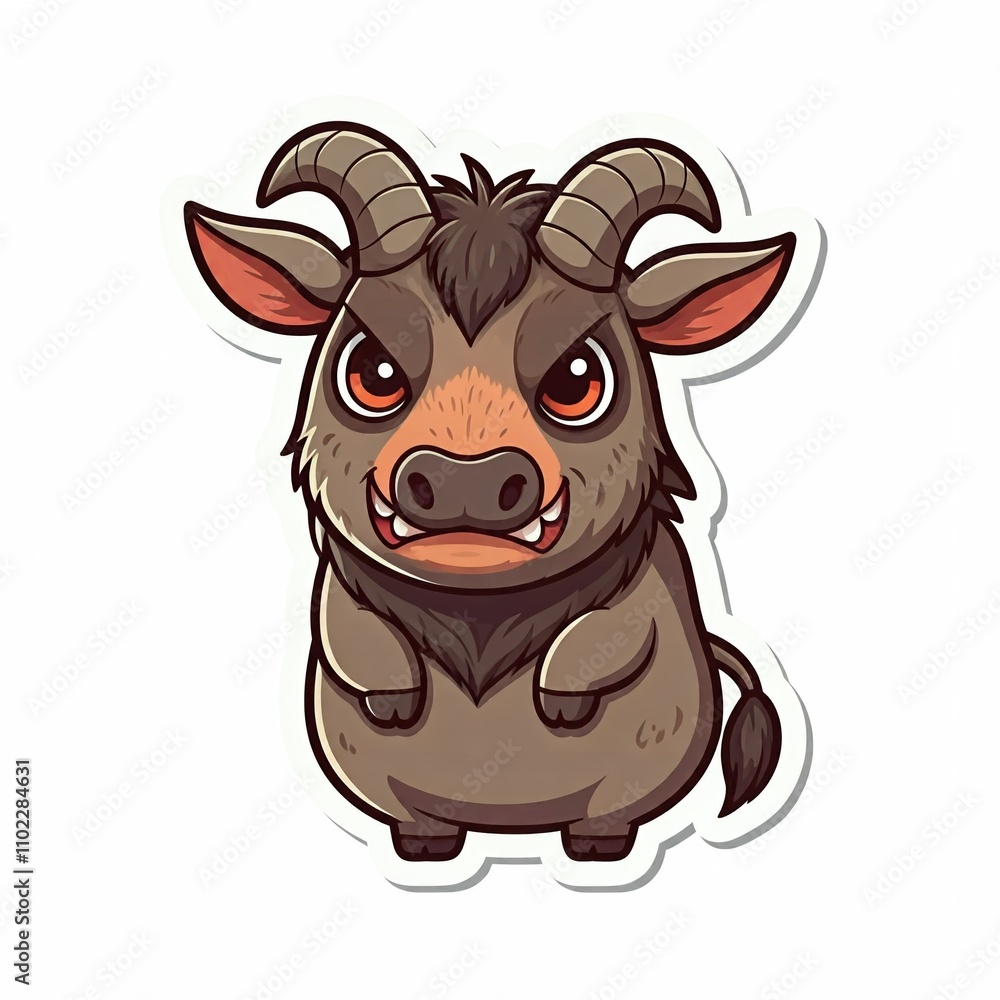 cute chibi illustration of a Hartebeest animal, designed in sticker style cute chibi illustration of a Hartebeest animal, designed in sticker style