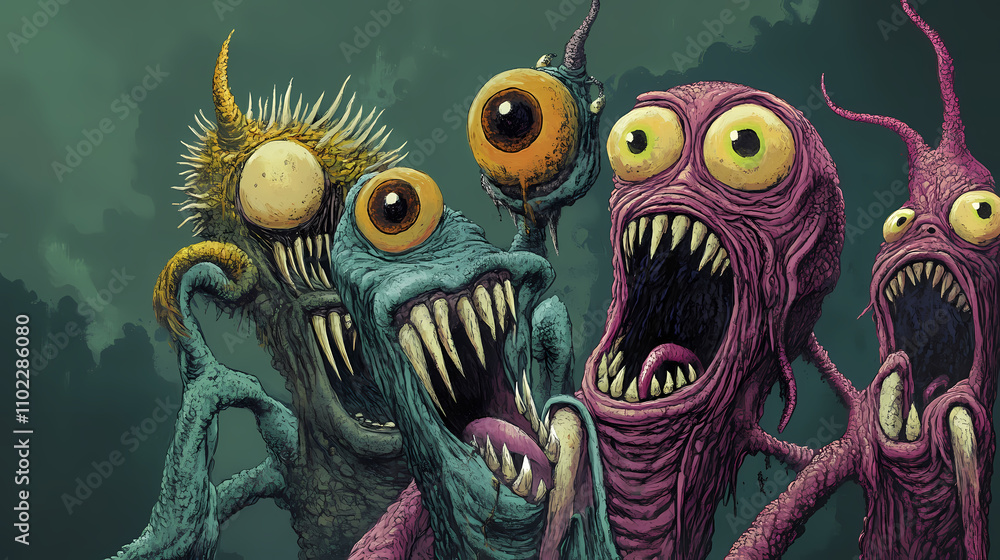 Fototapeta premium Monsters. Alien. Illustration