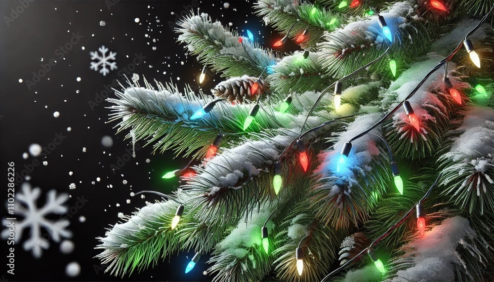 christmas tree with snow christmas tree with snow