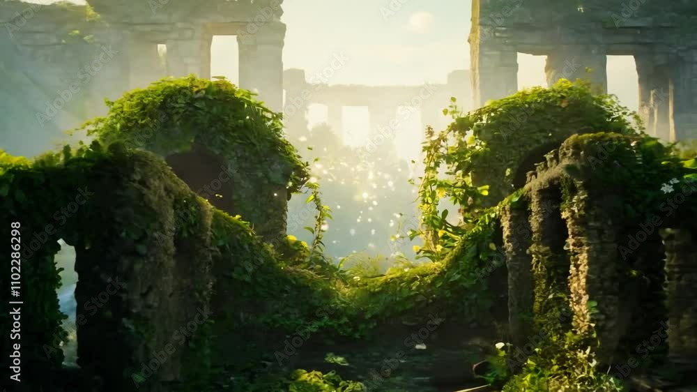 Abandoned City Magical Forest With Ruins Abandoned City Magical Forest With Ruins