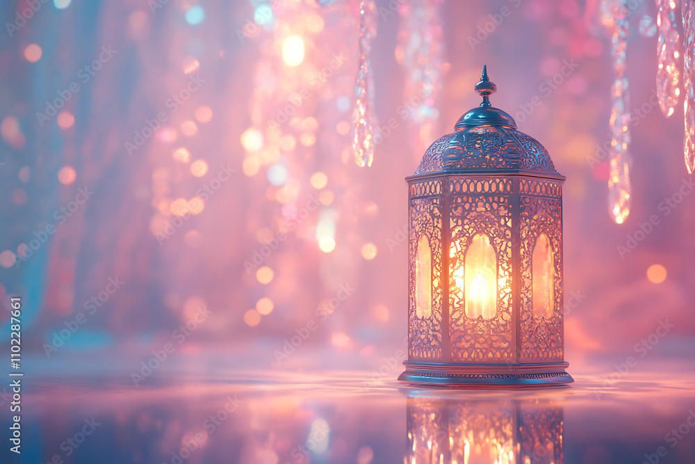 Islamic ramadan kareem celebration lantern with beautiful bokeh lights in the background. Islamic ramadan kareem celebration lantern with beautiful bokeh lights in the background.