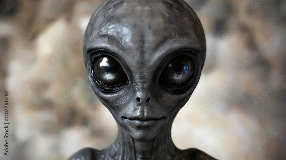 Extremely detailed and realistic high resolution 3d illustration of a grey alien. Alien. Illustration Extremely detailed and realistic high resolution 3d illustration of a grey alien. Alien. Illustration