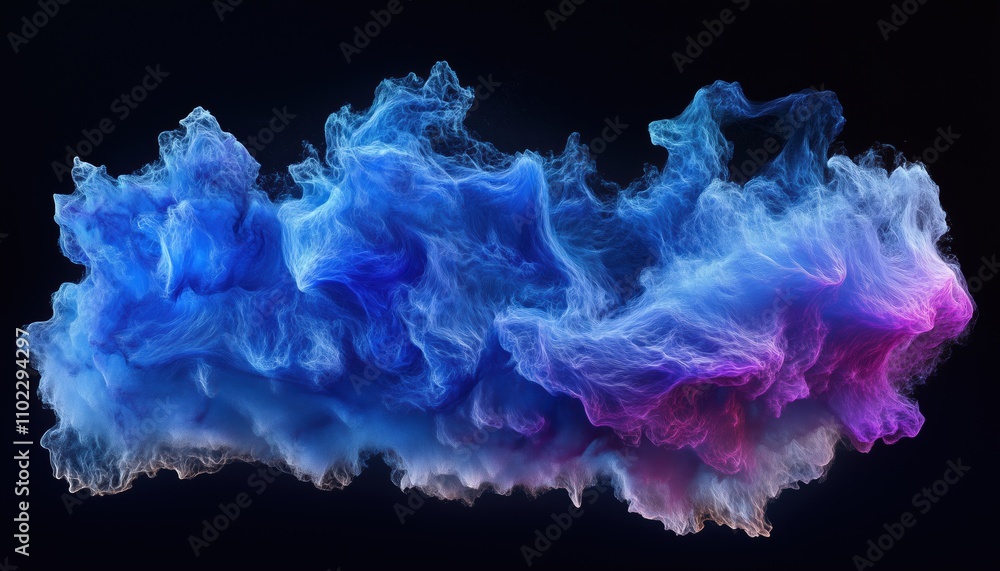 Captivating Abstract Depiction Of A Cosmic Energy Cloud In Vivid Blue And Purple Tones Dancing On A Dark Background Captivating Abstract Depiction Of A Cosmic Energy Cloud In Vivid Blue And Purple Tones Dancing On A Dark Background