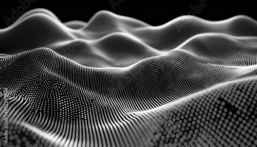 Wallpaper Mural Abstract Network Connection Structure With Waves Of Dots And Weave Torontodigital.ca