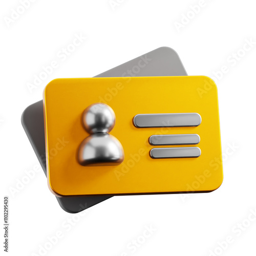 PNG 3D business card icon isolated on a white background