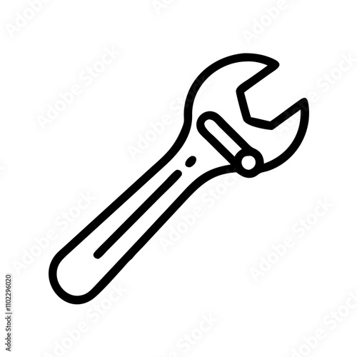 Adjustable wrench icon for industrial use