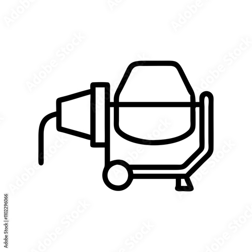 Concrete mixer icon for construction