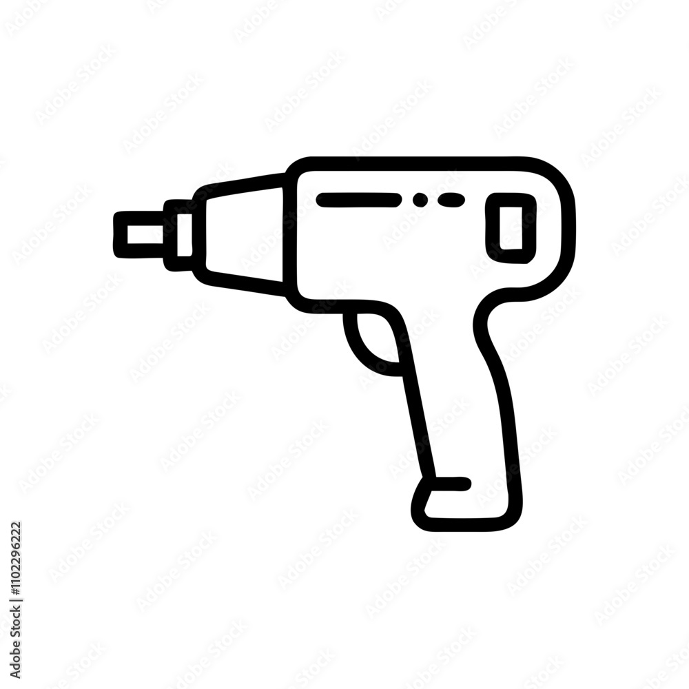 Heat gun icon for industrial applications Heat gun icon for industrial applications