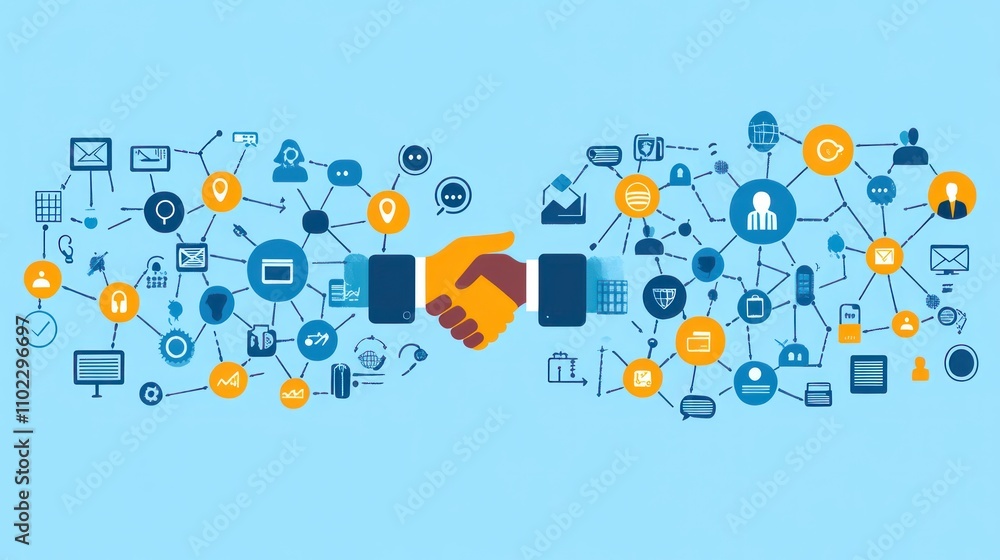 Business Network, Customer Support, and Shaking Hands Business Network, Customer Support, and Shaking Hands