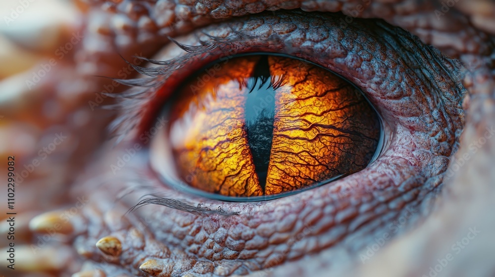 Captivating Close-Up of a Dragon Eye with Vibrant Textures Captivating Close-Up of a Dragon Eye with Vibrant Textures