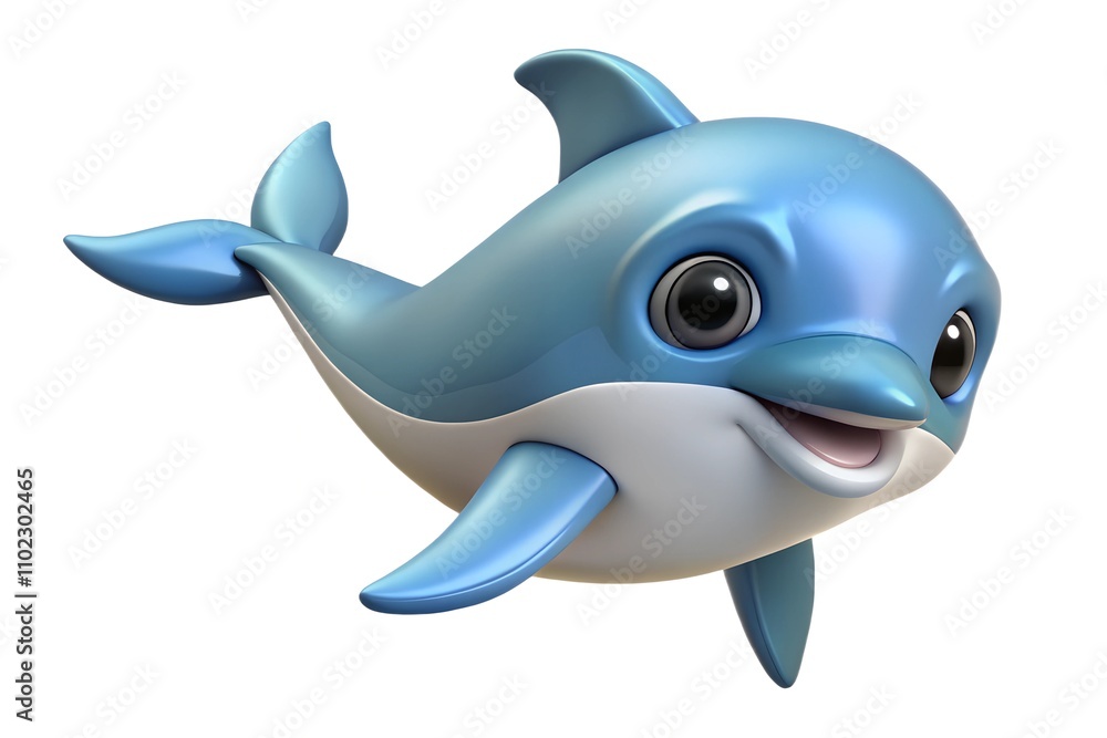 A cute cartoon shark on white A cute cartoon shark on white