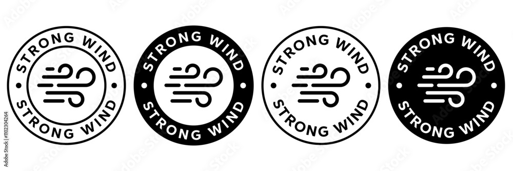 Strong wind line icon set. Windy weather symbol. Wind natural icons. Windy blow logo, label, badge, sticker, symbol, emblem, stamp, black, line, flat vector isolated illustration. Strong wind line icon set. Windy weather symbol. Wind natural icons. Windy blow logo, label, badge, sticker, symbol, emblem, stamp, black, line, flat vector isolated illustration.