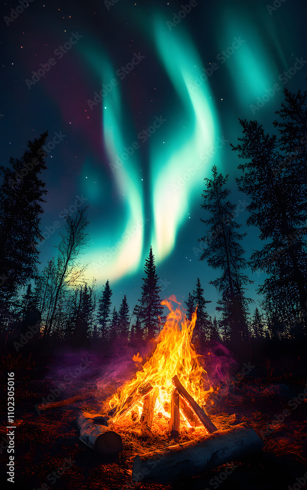 Wild And Cosy Campfire Under The Northern Lights Wild And Cosy Campfire Under The Northern Lights